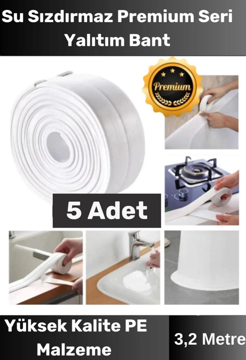Özel Seri Premium Su Geçirmez Sızdırmaz Lavabo Küvet Yağ Nem Küf Önleyici 3.2m 5 Adet İzolasyon Bant
