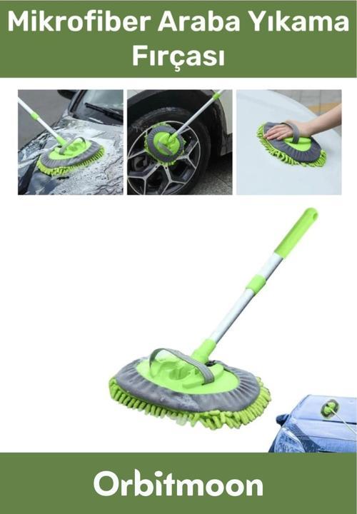 Premium Seri 180 Derece Dönen Çizmez Mikrofiber Araba Otomobil Yıkama Sopalı Fırça Seti