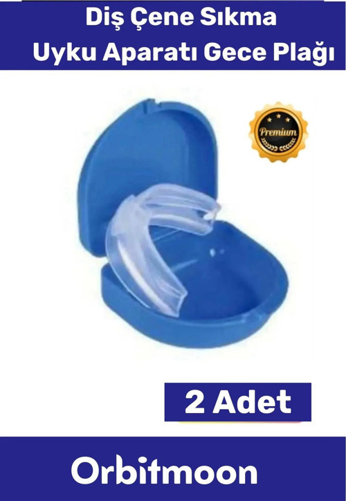 Premium Özel Seri Gece Plağı Çene Diş Sıkma Gıcırdatma Önleyici Koruyucu Diş Aparatı 2 Adet