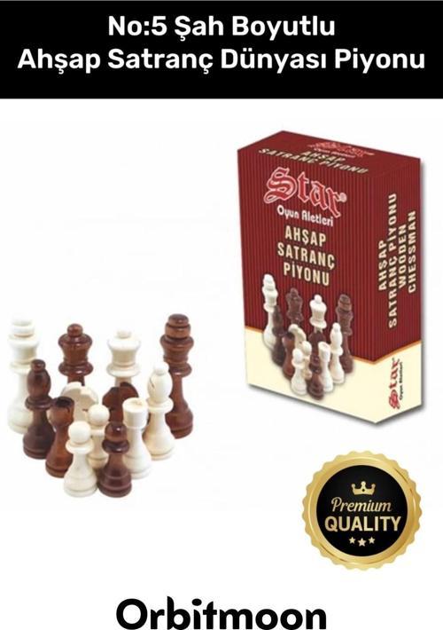 Premium Üretim Şah Boyu No: 5 Eksik Takımı Tamamlama Uyumlu Ahşap Satranç Dünyası Piyonu
