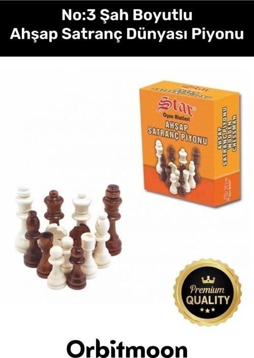 Premium Üretim Şah Boyu No: 3 Eksik Takımı Tamamlama Uyumlu Ahşap Satranç Dünyası Piyonu