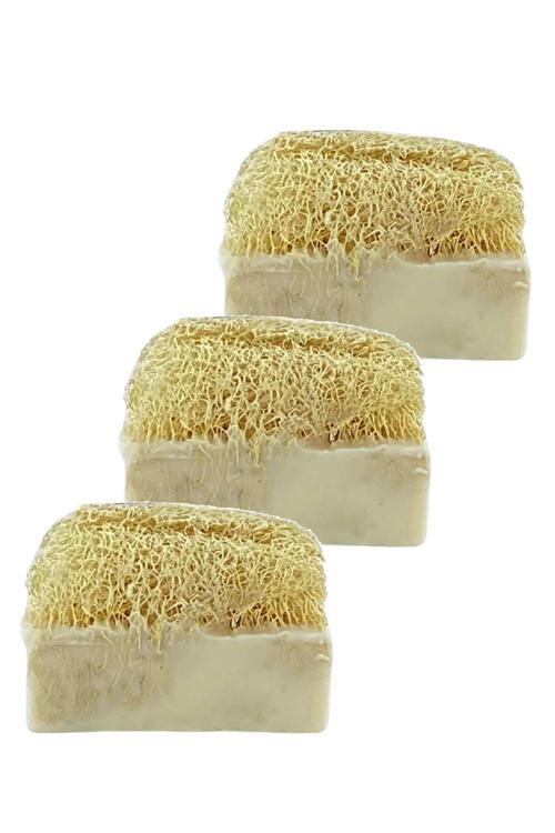 Doğal Kabak Lifli Kaymaklı Sabun 120 gr Üçlü Set