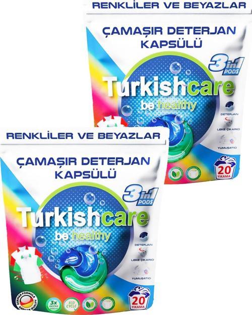 Hepsi Bir Arada Renkli ve Beyazlar İçin Çamaşır Deterjan Kapsülü Pods 20 x 2 40 Yıkama
