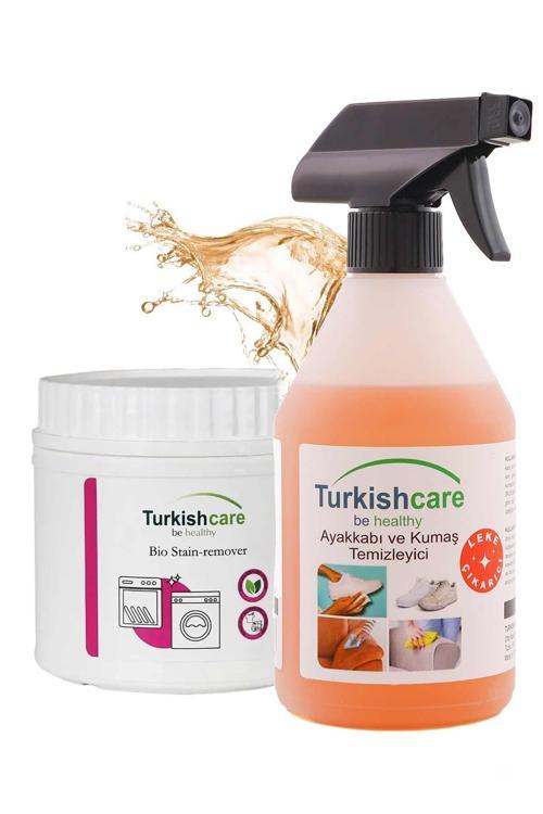 Ayakkabı ve Kumaş Temizleme Spreyi 500 ml + Organik Bio Çamaşır ve Bulaşık Leke Çıkarıcı Toz 500 gr
