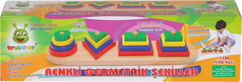KR006 Woodoy Renkli Geometrik Şekiller -Karsan Oyuncak