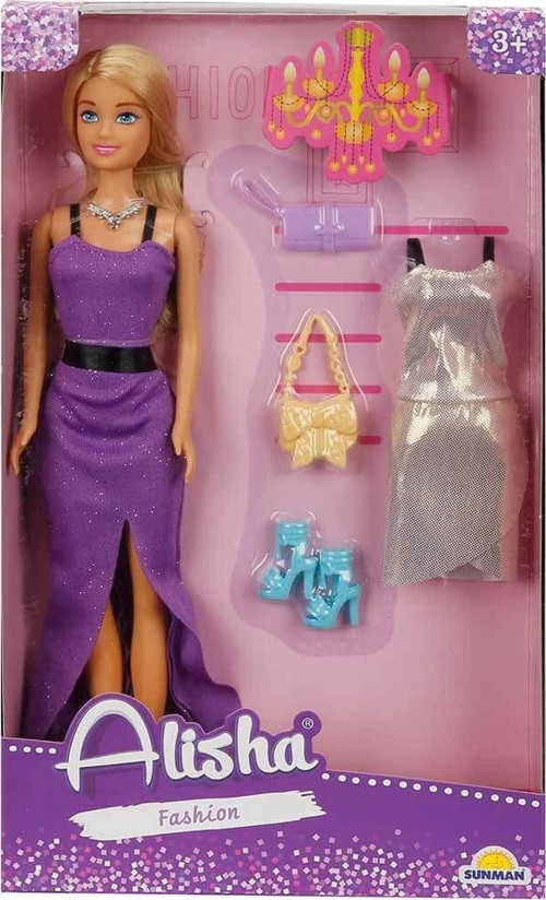 3393 SUN-RST-SIS Minik Alisha Yedek Kıyafetli Bebek Set 29 cm - Sunman