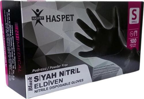 Siyah Nitril Pudrasız Eldiven S Beden 100 Lü