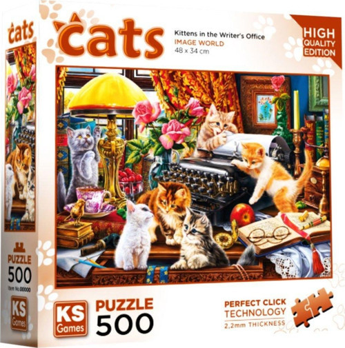 20052 Kittens in the Writer’s Office 500 Parça Puzzle