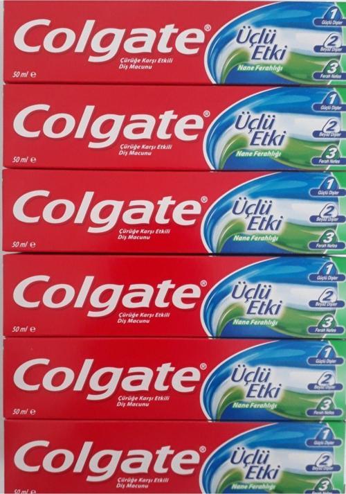 Üçlü Etkili Diş Macunu 50ml 6lı Paket