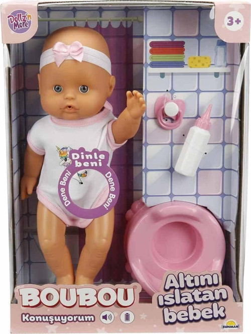 2030121 Sunman, Boubou Altını Islatan ve Konuşan Bebek Seti 30 cm