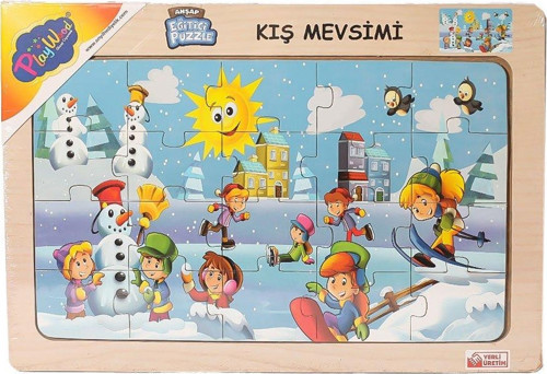 ONY-109-110-111-112 Ahşap Eğitici Çocuk Puzzle -Kış Mevsimi