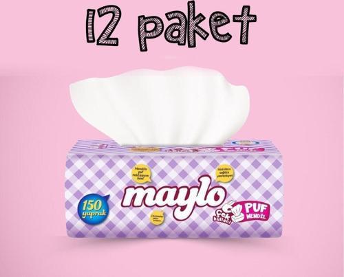 Çek Kullan Pratik Puf Mendil 150 Yaprak X 12 Adet