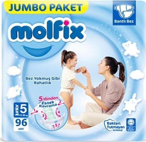 3d Junior Bebek Bezi 5 Beden Jumbo Paketi 96 Adet