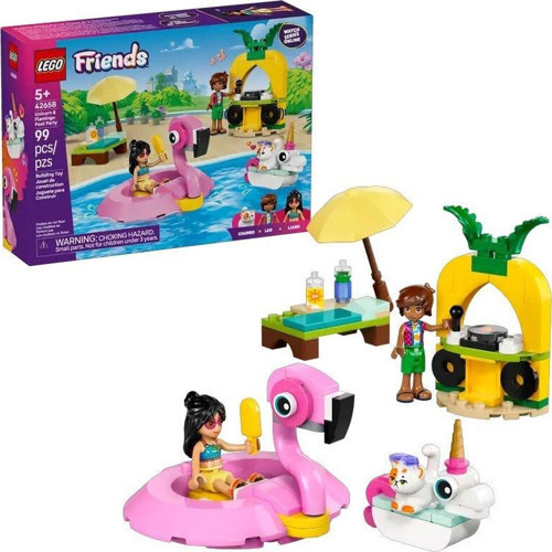 Friends 42658 Unicorn ve Flamingo Havuz Partisi 99 Parça +5 Yaş