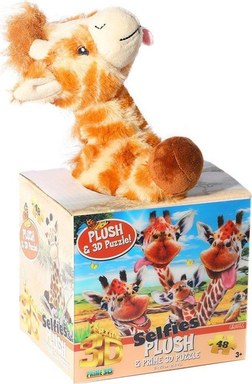 PRM 15802 Prime 3D Zürafa Peluş ve Selfie 48 Parça Puzzle -Necotoys