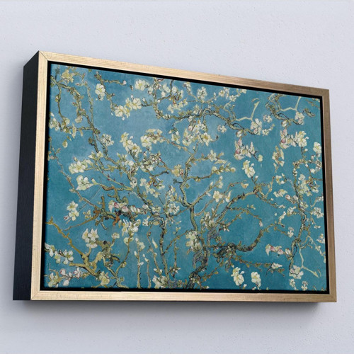 Çerçeveli Vincent Van Gogh - Çiçek Açan Badem Ağacı Tablosu-7050