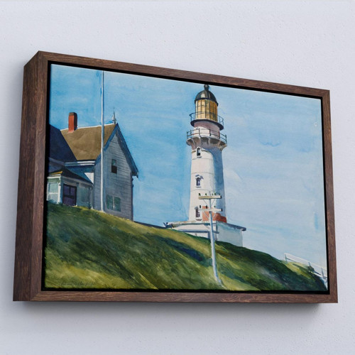 Çerçeveli Edward Hopper - Deniz Feneri Tablo - Light At Two Lights-7097