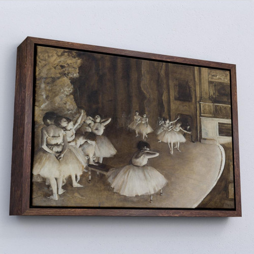 Çerçeveli Edgar Degas - Sahnede Bale Prova Tablosu-7053