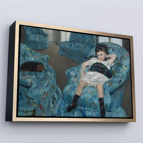 Çerçeveli Mary Cassatt - Mavi Koltuktaki Küçük Kız - Little Girl İn A Blue Armchair-7098