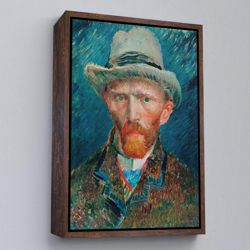 Çerçeveli Vincent Van Gogh - Hasır Şapkalı Otoportre Tablosu-7452