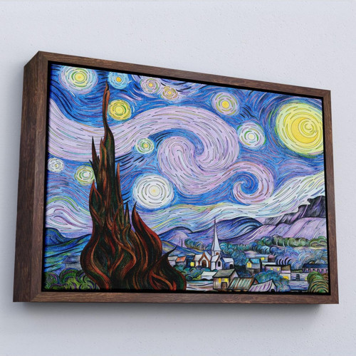 Çerçeveli Vincent Van Gogh - Yıldızlı Geceler Premium Görüntü Tablosu-7163