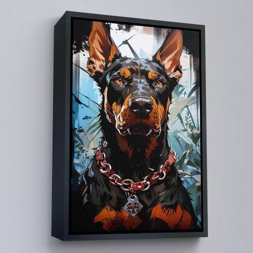 Çerçeveli Doberman Tablosu-7828