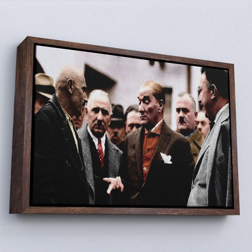 Çerçeveli Muatafa Kemal Atatürk Yurttaş İle Konuma Tablosu-7193