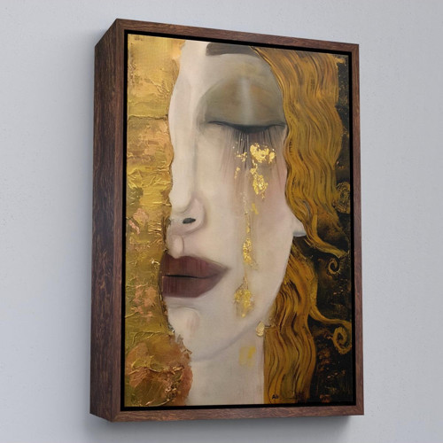 Çerçeveli Gustav Klimt - Altın Gözyaşları Tablosu-7319