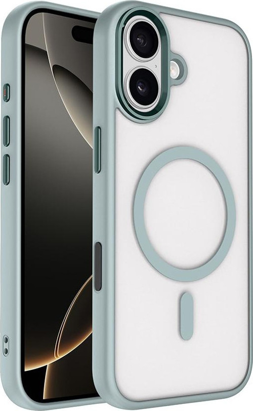 iPhone 17 Kılıf Wireless Şarj Özellikli Krom M-safe Silikon Kılıf