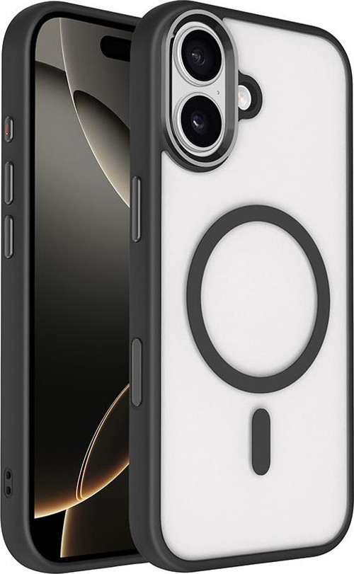 iPhone 17 Kılıf Wireless Şarj Özellikli Krom M-safe Silikon Kılıf