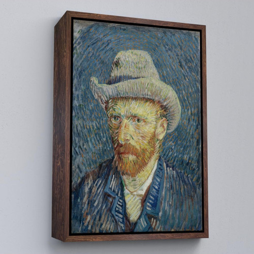 Çerçeveli Vincent Van Gogh - Hasır Şapkalı Otoportre Tablosu-7481