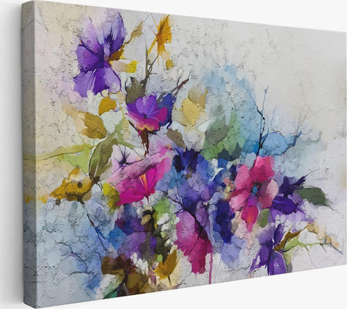 Modern Sanat Soyut Çiçekler Dekoratif Kanvas Duvar Tablo-3650