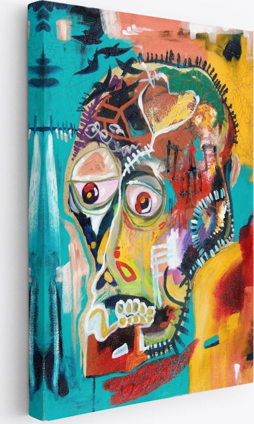 Jean Michel Basquiat, İsimsiz Kafatası 1981 Kanvas Tablosu-4977
