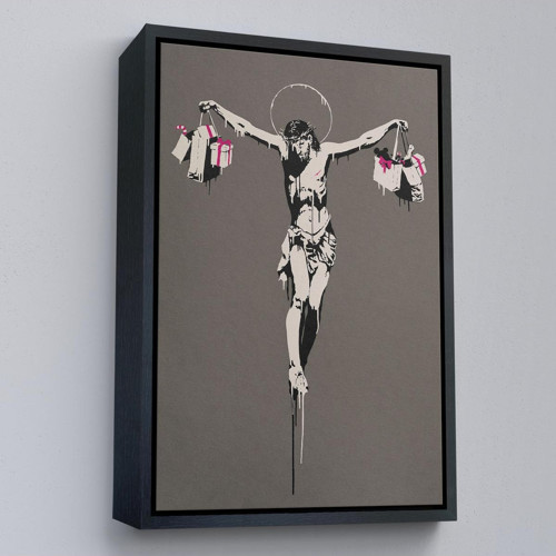 Çerçeveli Alışveriş Torbalı İsa Tablosu - Christ With Shopping Bags-8094