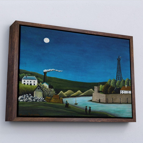 Çerçeveli Henri Rousseau -Suresnes'Teki Seine Nehri Tablo - The Seine At Suresnes-7093