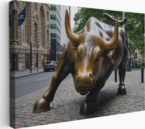 New York Boğa Heykeli Kanvas Tablo / Charging Bull-5160