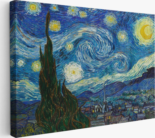 Vincent Van Gogh, Yıldızlı Gece Kanvas Tablosu-5165