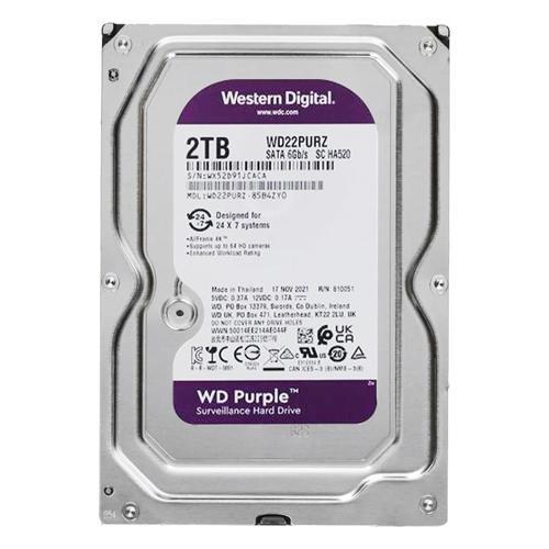 WESTERN DIGITAL PURPLE WD22PURZ 2 TB SATA 6GB/S 7/24 GÜVENLİK HARDDISK (81)
