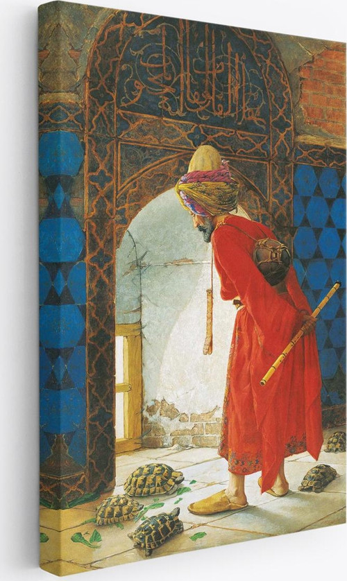 Osman Hamdi Bey'İn Kaplunbağa Terbiyecisi İsimli Eseri Kanvas Tablo-5129