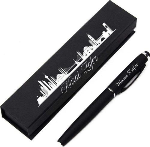 Kişiye Özel İstnabul Tasarımlı Hediye Kutulu TüKenmez Rubber Kalem