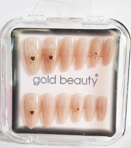 Beauty Kedi Gözü Takma Tırnak 12 li EP-1527 - 20/1 Ten Güneş Desenli