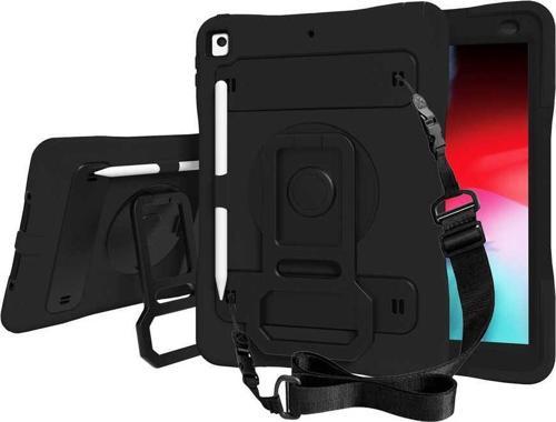 Apple iPad 10.2 2021 (9.Nesil) Uyumlu Yeni Nesil Kalem Bölmeli Defender Silikon Tablet Kılıfı Tam Koruma