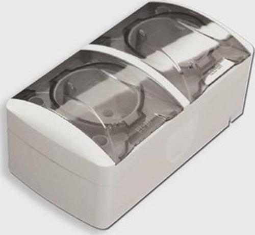 Eva Sıva Üstü İkili Kapaklı Topraklı Priz