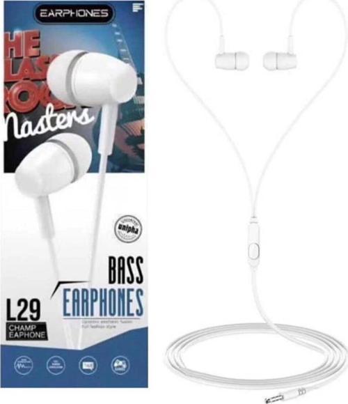 L29 Platoon Bass Earphones Kulaklık Beyaz