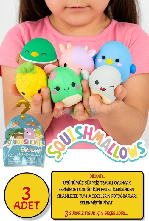 Squishmallows Squooshems – 3 Adet - 6.5 CM Sürpriz Yumuşacık Koleksiyon Oyuncağı Seri 8