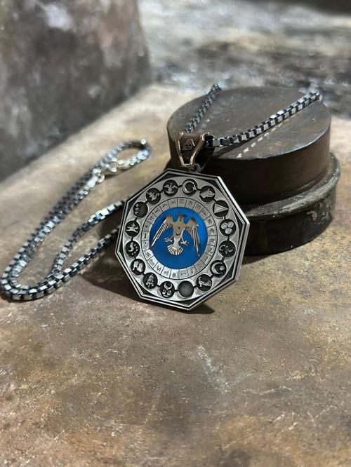 925 Ayar Gümüş Selçuklu Madalyon Kolye