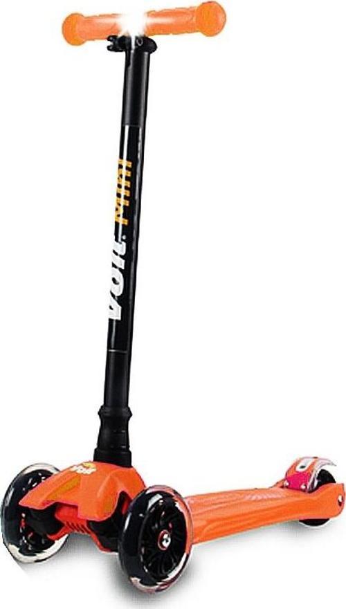 Mini Led Işıklı 3 Teker Scooter -Turuncu-New