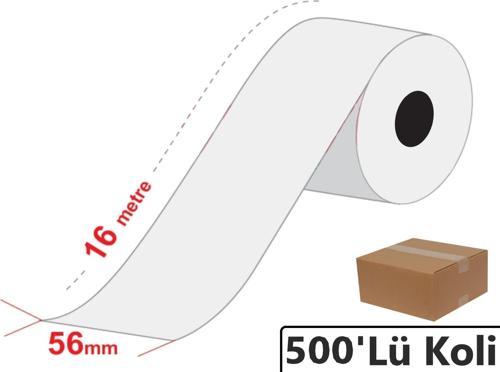 56x16 Metre Termal Yazarkasa Pos Kredi Kartı Rulosu 500'lü Koli