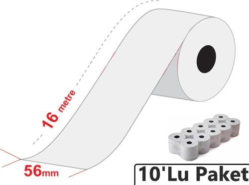 56x16 Metre Termal Yazarkasa ve Kredi Kartı Pos Rulosu 10'lu Paket