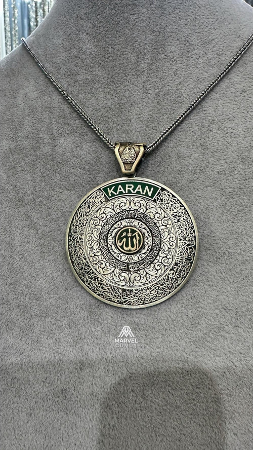 925 Ayar Gümüş Kişiye Özel Gravür Madalyon Kolye